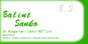 balint sanko business card